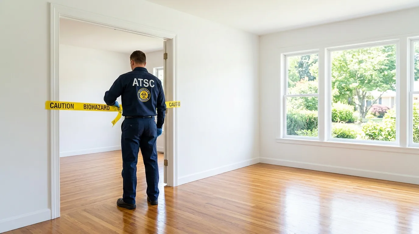 Certified biohazard cleanup crew performing Crime Scene Cleanup in Kent